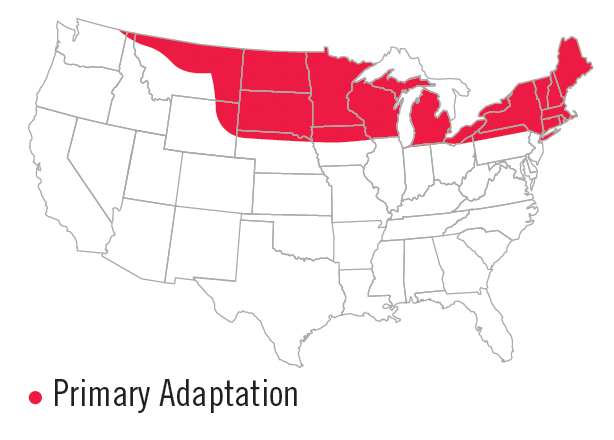 AmeriStand 318TQ Area of Primary Adaption Map