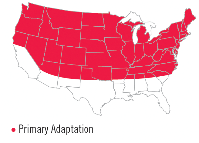 AmeriStand 423TQ RR Area of Primary Adaption Map