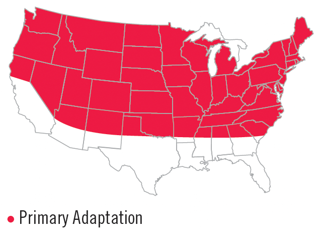 AmeriStand 455TQ RR Area of Primary Adaption Map