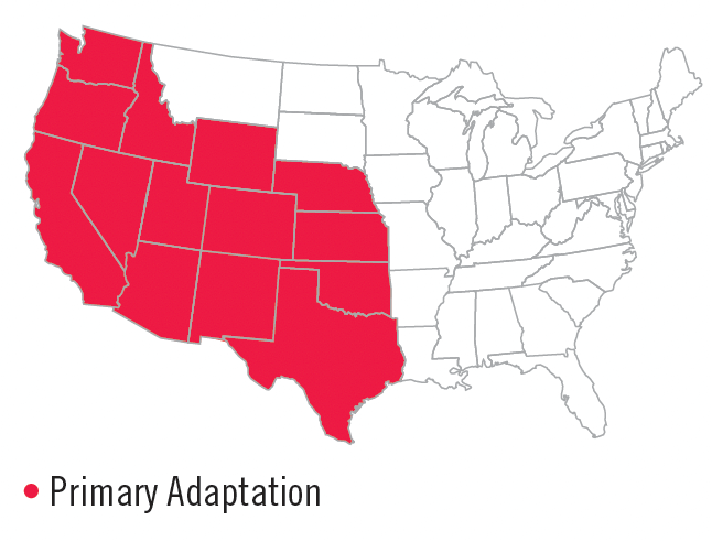 AmeriStand 518NT Area of Primary Adaption Map